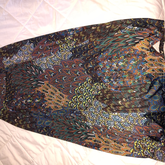 Multicolor Patterned Women's Skirt - Picture 3 of 5